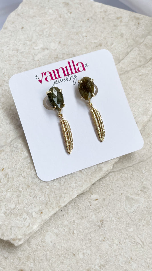 Aretes Luly - Gris Verdoso